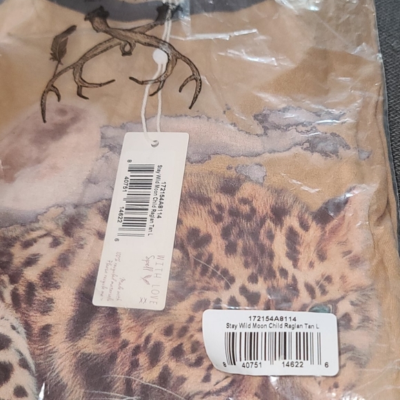 New spell design stay wild moon child raglan tee L - Picture 17 of 17